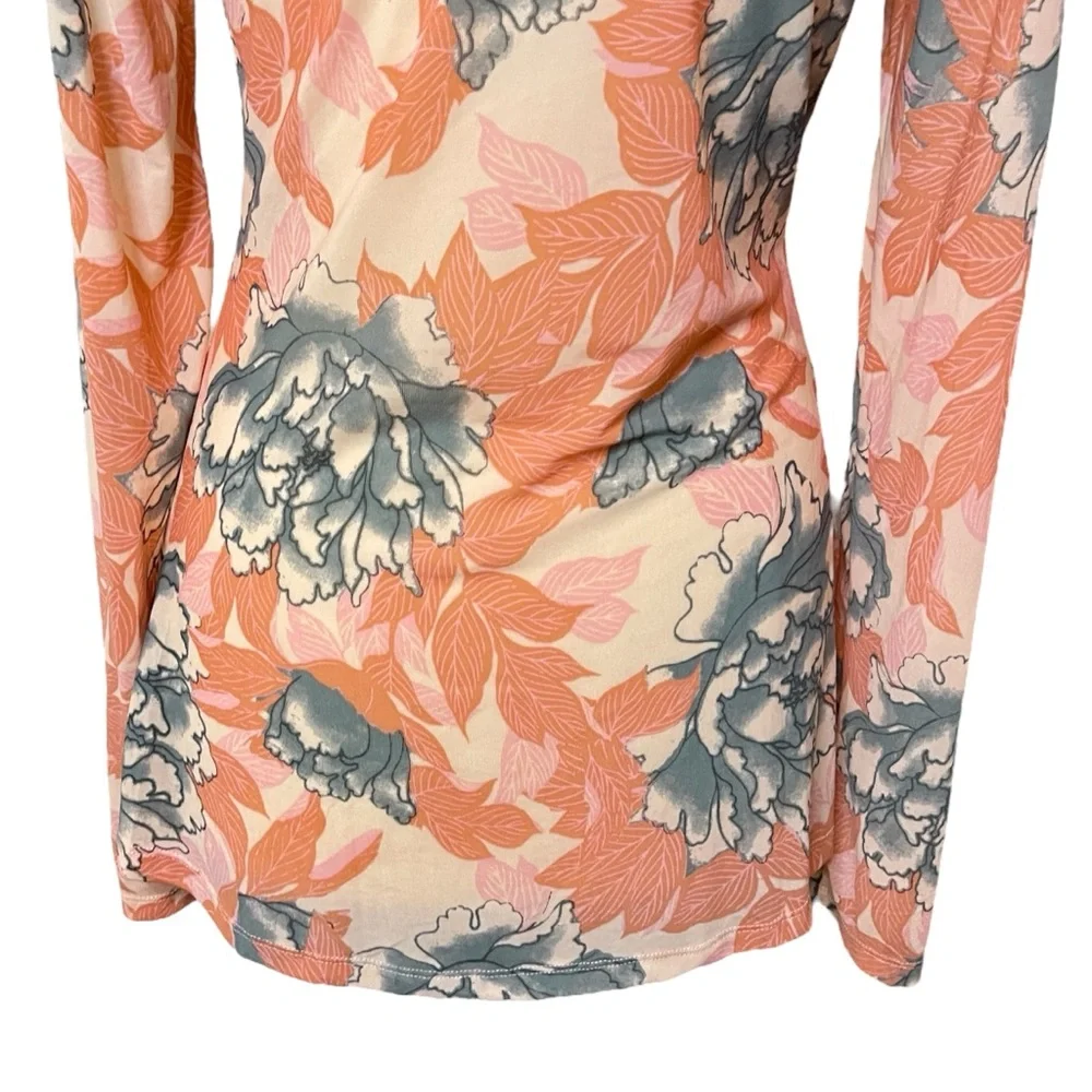 ❌SOLD❌FREE PEOPLE Lucky Shirt Ruched Floral Button Front, Large - Picture 11 of 14